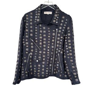 Free People NWOT Chelsea Coin Moto Jacket in Black Size XS